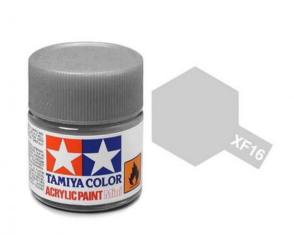 Tamiya akrylmaling. Modell XF-16 Flat Aluminium Mini 10ml