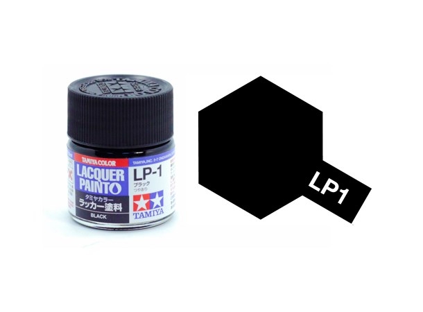 Tamiya akrylmaling. Modell Mini LP-1 Black Blank 10 ml.