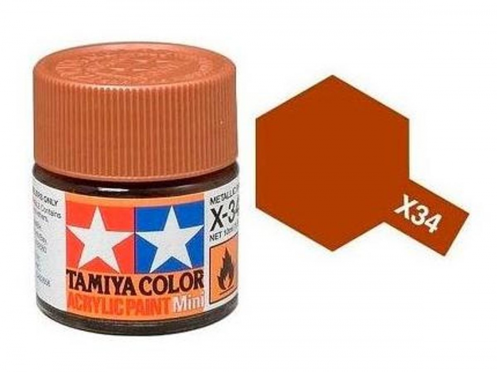 X-34 Metal Brown Blank Mini 10ml Tamiya Akrylmaling