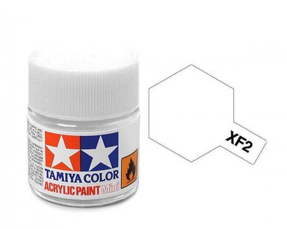 Tamiya akrylmaling. Modell XF-2 Flat White Mini 10ml